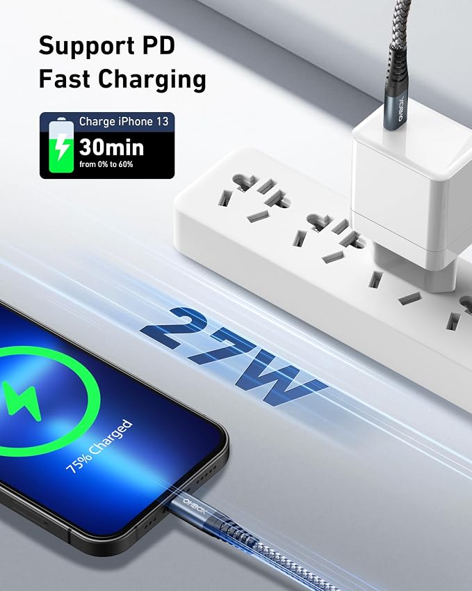 ohbox USB C to Lightning Cable 3FT 2Pack USB-C iPhone Cable MFi Certified USBC - Image 4
