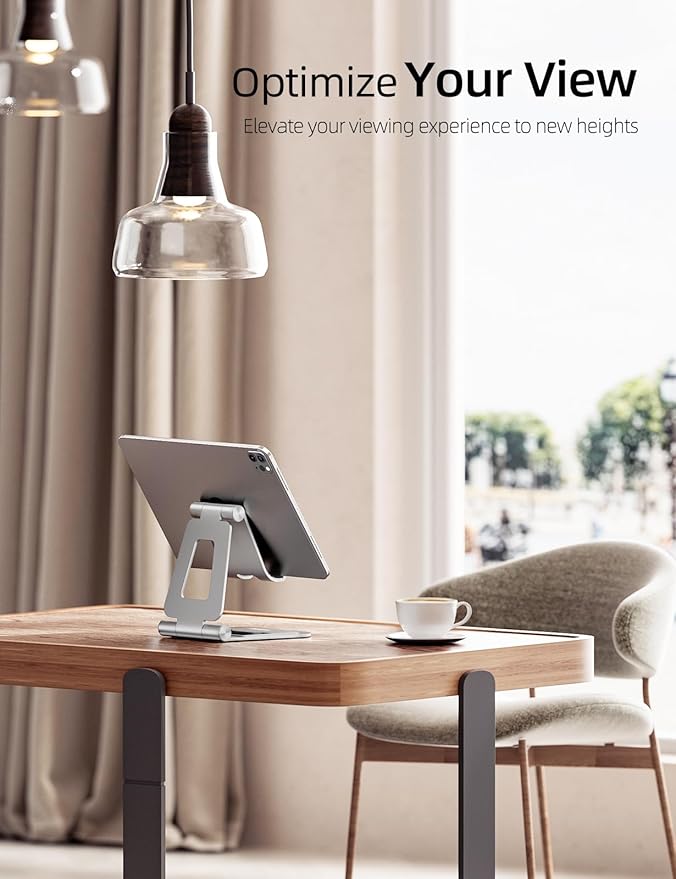 Nulaxy Aluminum Dual Foldable iPad Stand, Fully Adjustable Desktop Tablet Holder - Image 6