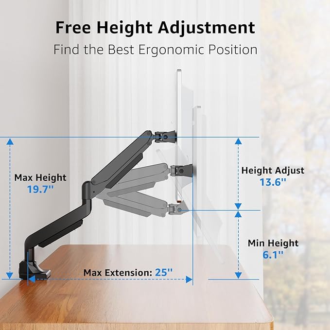 MOUNTUP Single Monitor Mount fits 22''-43'' Ultrawide Screen, Holds 6.6-33lbs - Image 5