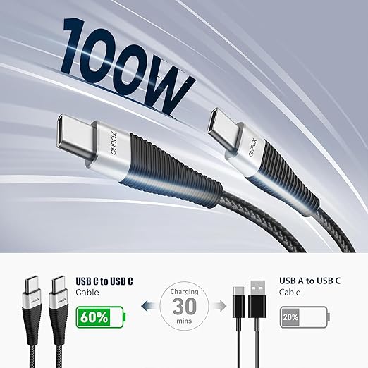 Extra Long USB C to USB C Cable 15FT 2Pack 100W, USB C Charger Cable Fast - Image 3