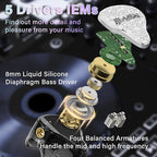 BASN Bmaster5 in Ear Monitors, 5 Drivers Drummer Headphones - Image 2