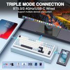 AULA F99 Wireless Mechanical Keyboard, Hot Swappable Custom Keyboard, Pre-lubed - Image 3