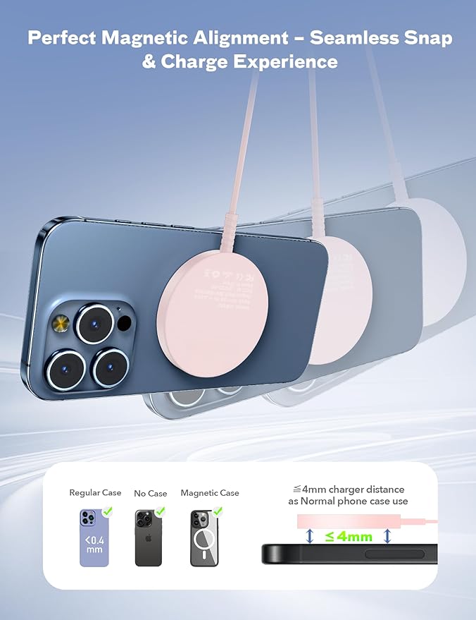 Magnetic Wireless Charger Fast Charge Strong Magnet Charging Pad - Image 2