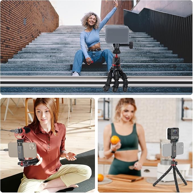 NEEWER Tripod for iPhone with Remote/Action Camera Mount Adapter/Phone Holder - Image 9