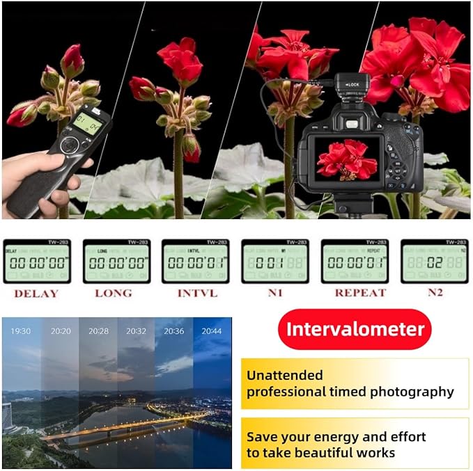 Pixel LCD Wireless Shutter Release Remote Control TW283-DC0 Compatible - Image 3