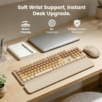 Wireless Keyboard and Mouse Combo, Magnetic Soft-Touch Wrist Rest, Round Keycaps - Image 2
