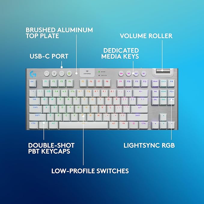 Logitech G915 X Lightspeed TKL Wireless Mechanical Gaming Keyboard, Double-Shot - Image 6