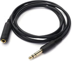 Disino 15FT 1/4 Inch Male to Female Stereo Extension Cable Gold Plated Quarter - Image 2