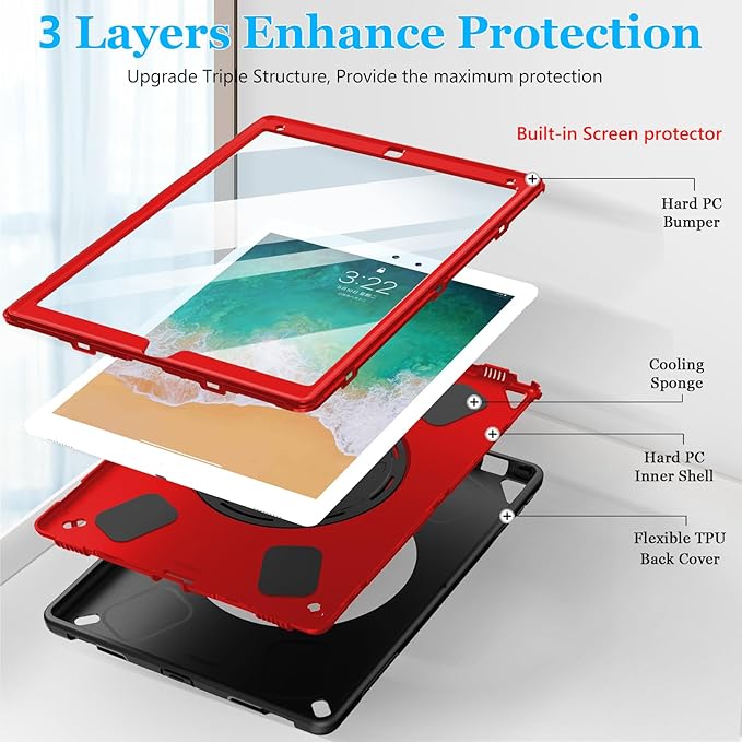 iPad Pro 12.9 Case 2nd Generation 2017 & 2015 1st Generation, Heavy Duty Rugged - Image 6