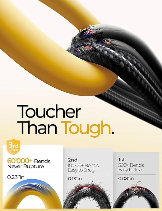 LISEN 10FT USB C Cable Fast Charging, Chubby 240W Cable USB C to USB C Fast - Image 7