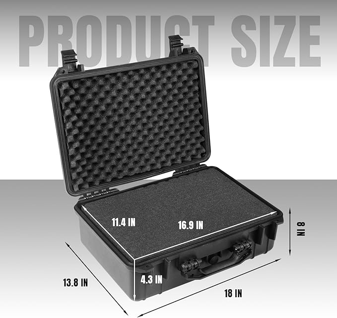 18x 13.8x 8 Inch Hard Case, Portable Weather Waterproof Protective Camera Case - Image 4