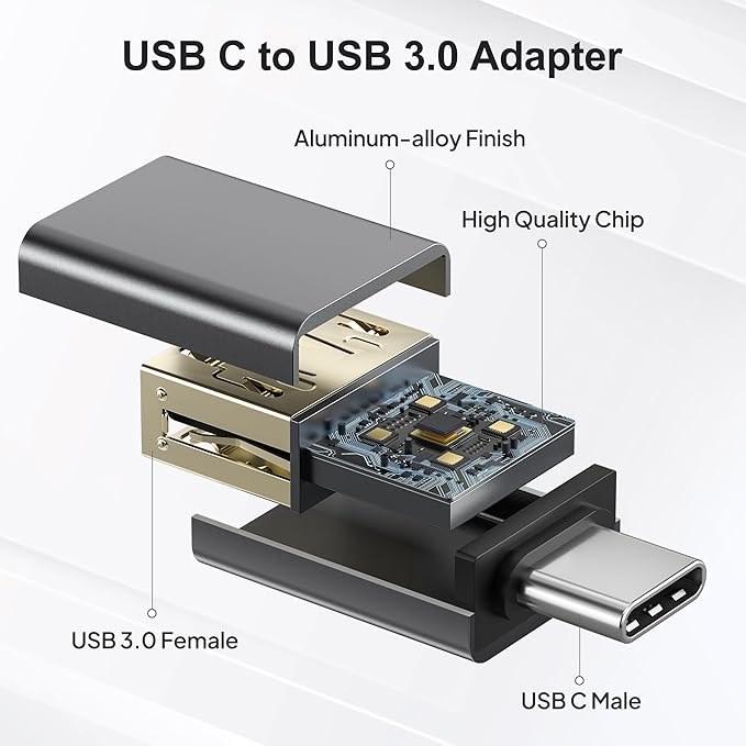 Elebase USB C to USB Adapter 4Pack, USBC Male to USB 3.0 Female MacBook Pro Air - Image 2