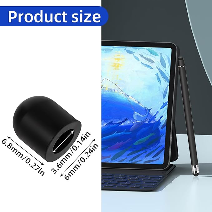 60 Pcs Rubber Tips for Stylus Pens, 0.24inch Diameter Replacement nibs for - Image 2