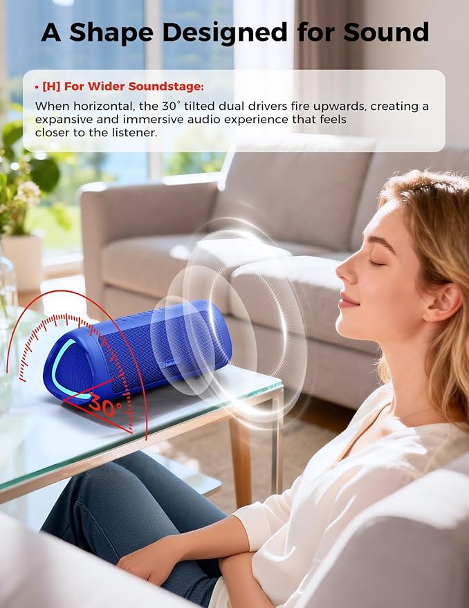 Bluetooth Speaker, 20W HD Sound, Portable Wireless, IPX5 Waterproof, - Image 8