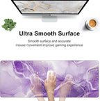 Watercolor Purple Marble Desk Mat, Large Violet Marble Texture Gaming Keyboard - Image 5