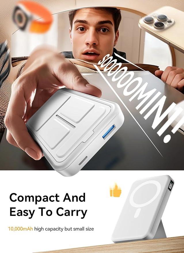 Magnetic Portable Charger, 10000mAh Wireless Power Bank - Image 6