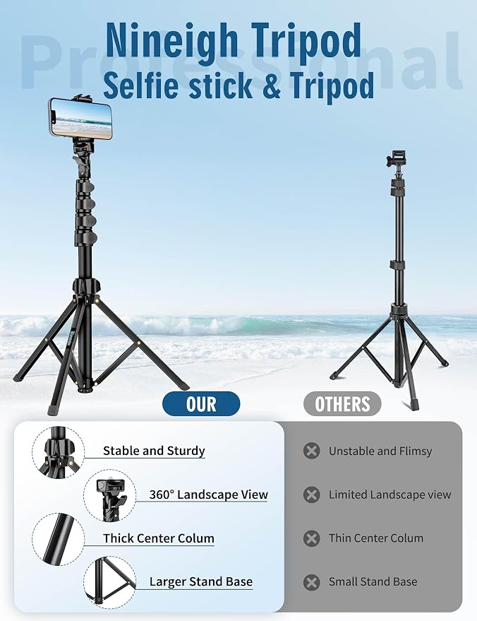 Phone Tripod, Aluminum Tripods Stand - Image 7