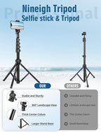 Phone Tripod, Aluminum Tripods Stand - Image 7