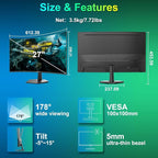 SANSUI Curved Monitor 27 inch 100Hz USB Type-C Computer Monitor - Image 8
