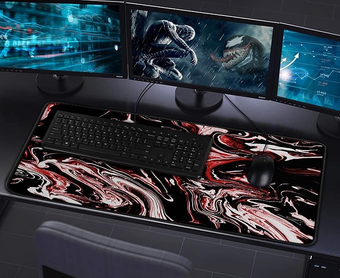 Large Extended Mouse Pad with Stitched Edges, Durable Non-Slip Natural Rubber - Image 7