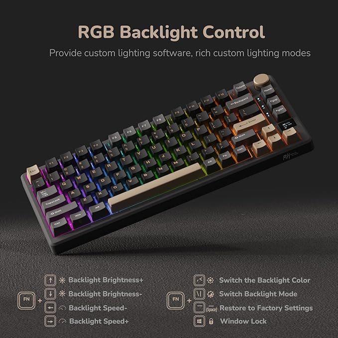 RK ROYAL KLUDGE M75 Wireless Mechanical Keyboard 2.4Ghz/BT5.1/USB-C Gaming - Image 4