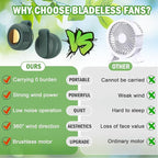 Portable Silent Mini Bladeless Fan Clip on, Portable Silent Mini Bladeless - Image 5