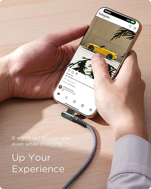 AINOPE USB C Cable 3.1A Type C Charger Fast Charging, Right Angle USB to USB C - Image 3