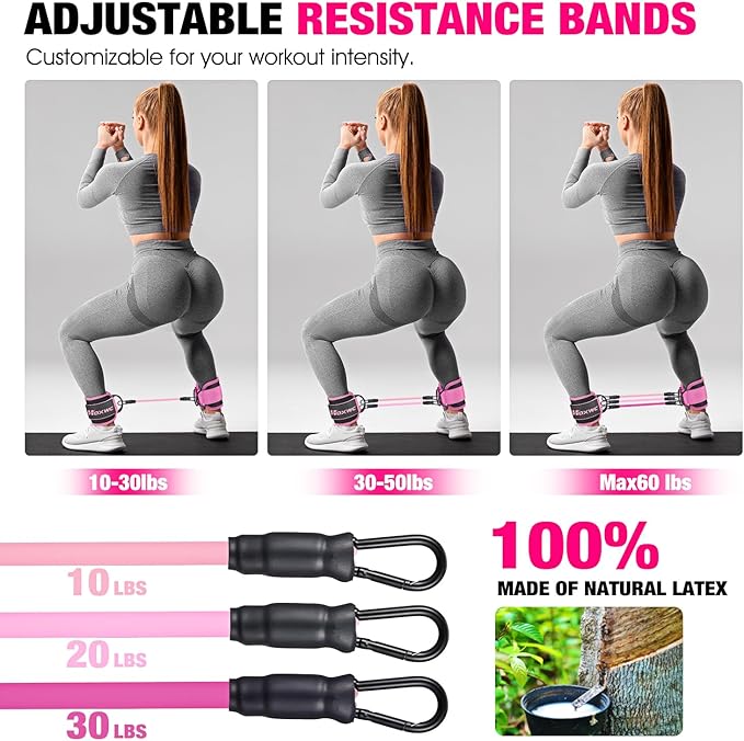 Ankle Resistance Bands with Cuffs, Ankle Bands - Image 7