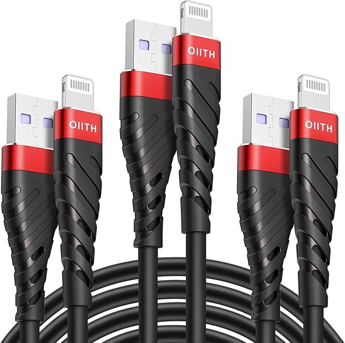 OIITH Apple MFi Certified iPhone Charger Cable 3 Pack 10 Ft, Extra Long by OIITH