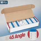 Everest 45° Angled RJ45 Cat6 Keystone Jacks 50-Pack in Blue - Image 2