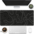 Desk Mat, Topographic Contour Large Gaming Mouse Pad by Eflxamz