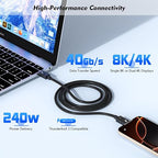 Thunderbolt 4 Cable, 240W Fast charging, 40Gbps Data Transfer, Supports 8K/4K - Image 7