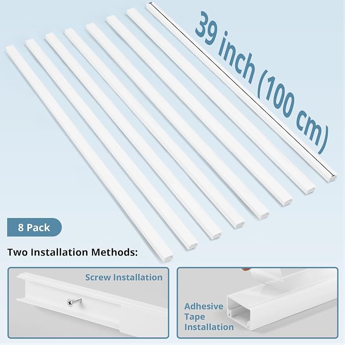 Cord Covers for Wires on Wall Extra-Long, 26.25ft TV Cord Hider Kit, Paintable - Image 3