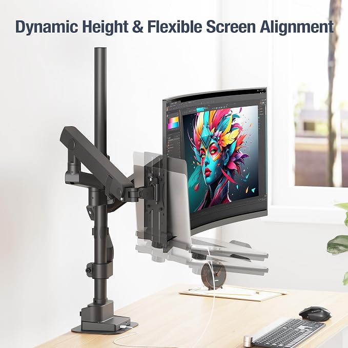 AVLT Laptop & 40 Inch Monitor Arm Pole Top Mount - Image 8