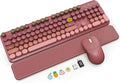 Wireless Keyboard and Mouse Combo, Magnetic Soft-Touch Wrist Rest, Round Keycaps by SABLUTE