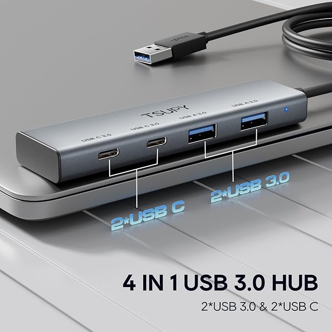 TSUPY Multi USB C USB A 3.0 Hub - Image 2