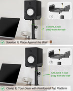 Set of 2 Dual Side Clamping Studio Monitor Stands Desktop Clamp Speaker Stands - Image 3