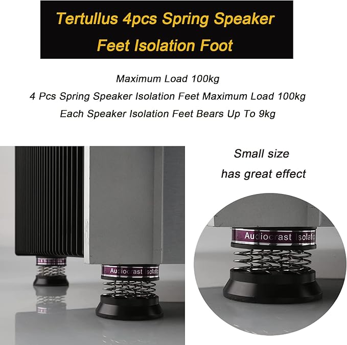 Tertullus 4pcs Spring Speaker Feet Isolation Foot 43mm×38.5mm Stand HiFi - Image 3