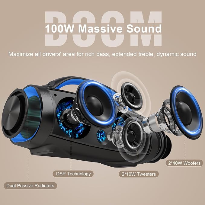 DOSS Extreme Boom Pro Loud Bluetooth Speaker - Image 2