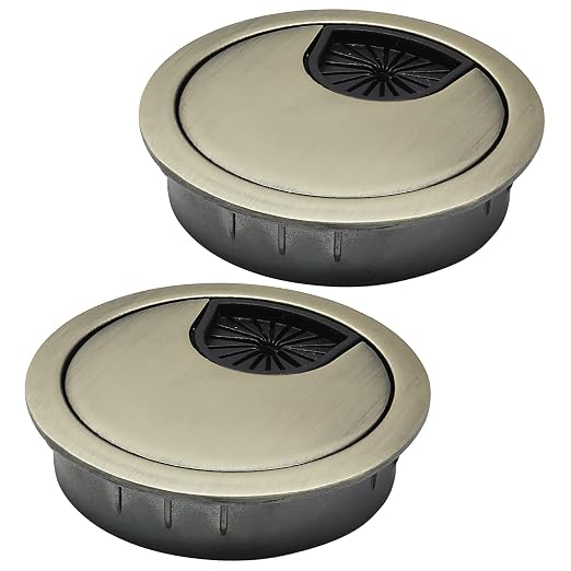 2 Pcs Desk Grommet 2-1/16" / 53 mm, Desk Cord Hole Cover, Cable Grommet Metal by EASYEAH