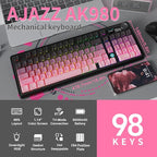 NACODEX Ajazz AK980 Pink Gaming Machanical Keyboard Gift Switch Full Size RGB - Image 2