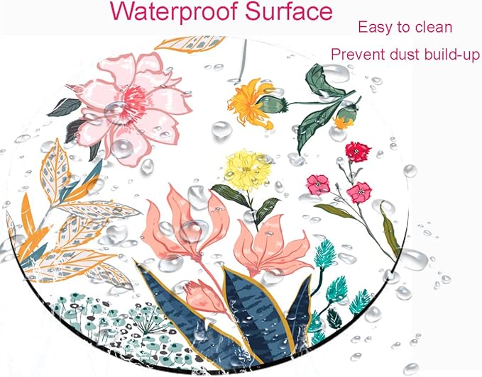Mouse Pad, Floral Mouse Pad, Round Computer Mouse Mat - Image 4