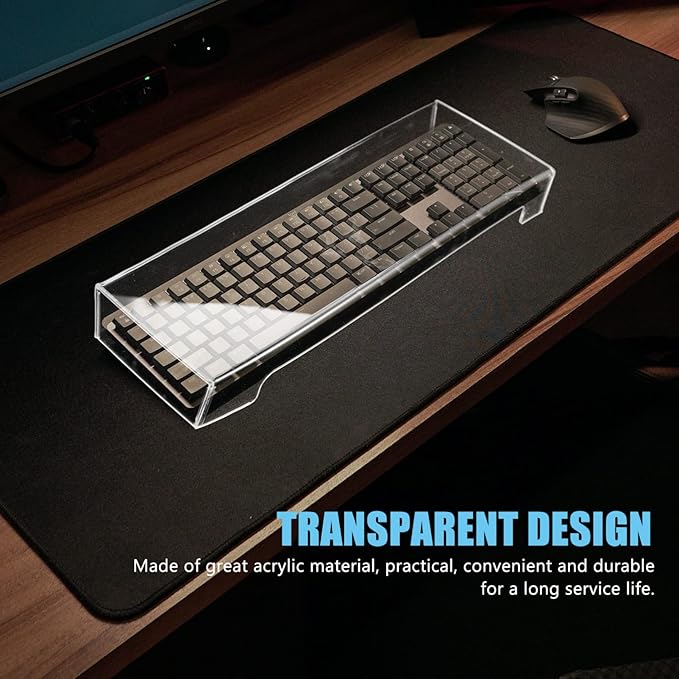 DOITOOL Clear Acrylic Keyboard Cover Protector -Cat, Desktop Keyboard Protector - Image 6