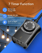 HBN Outdoor Light Timer with Remote Control, Waterproof Light Sensor Timer - Image 2