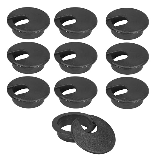 2" Black Desk Grommet, JTemgle Plastic Cable Hole Cover Computer Table Cord by JTemgle