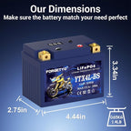 YTX4L-BS Lithium Motorcycle Battery, ATV Battery 12V 2.5AH 250CCA Compatible - Image 5