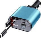 Retractable Car Phone Charger, 4 in 1 Fast Charge Car Phone Charger by Mifanstech