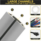 MYFAMIREA 10FT Floor Cord Cover Heavy Duty Cable Cover Protector 3 Channels - Image 3