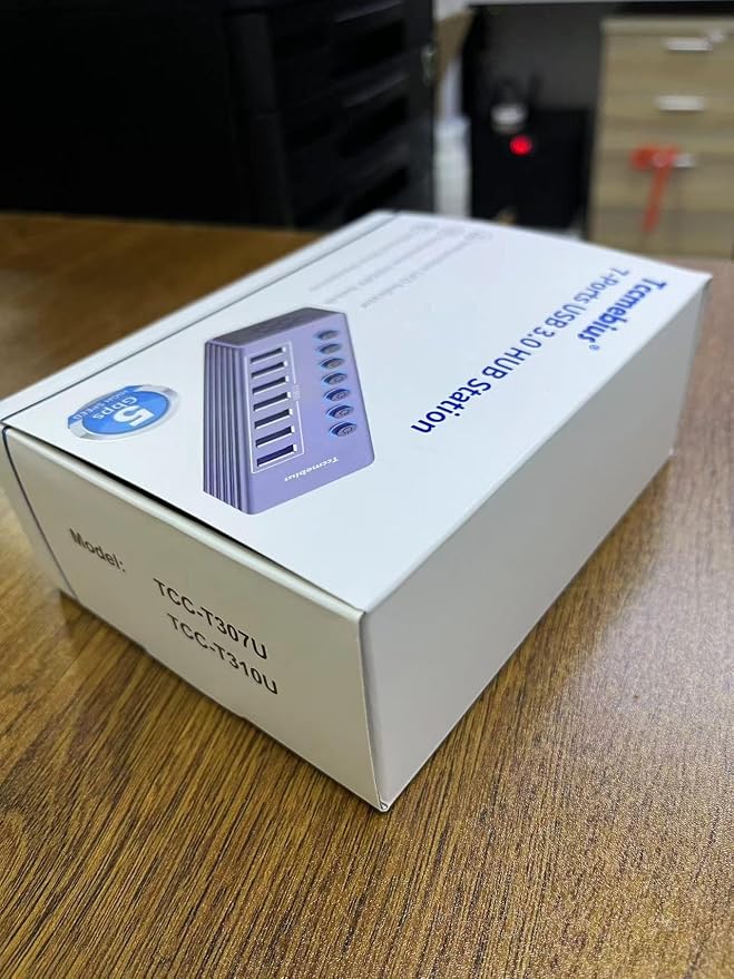 Powered 7-Port USB 3.0 Hub, USB C to 7 Ports USB Data Hub Splitter - Image 10