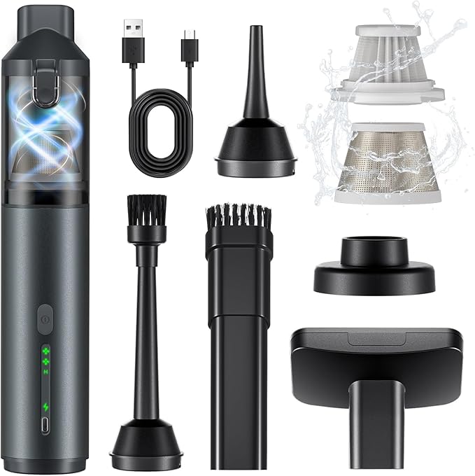Car Vacuum Portable with 16000Pa Powerful Suction, Handheld Vacuum Cordless by Unknown